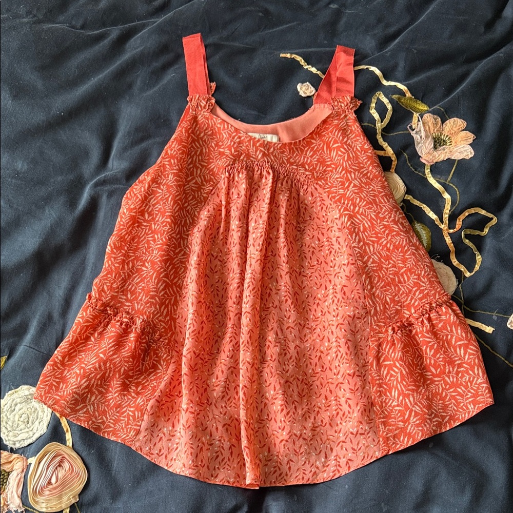 Joie Coral-Print Ruffle Strap Tank
